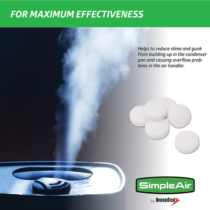 SimpleAir SACF Drain Line Clean Flow Tabs, for AC Units, HVAC Systems, Dehumidifiers, Condensate Drain Line Applications, 6 Count (1 Pack) - Image 4